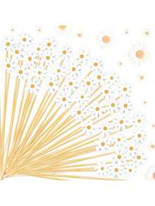 White Daisy Decorative Picks, Suitable For Fruit, Dessert, Snack And Cocktail Decoration, Ideal For Home Daily Use (Hygienic Tableware) And Party (Dessert Table, Cocktail Party) - Multicolor - View 5
