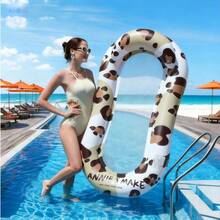 Leopard Print Inflatable Pool Float With Backrest For Relaxing | Pool Lounge Float Inflatable - For Backyard Poolside River Beach Party Men Women Friends Family - Multicolor - View 6