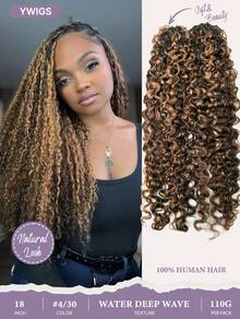 Y WIGS #4/30 Water Deep Wave Human Crochet Hair For Miracle Knots 18 Inch 55g Feather Crochet Human Hair For Boho Braids Lightweight 100% Human Hair Extensions For Back To School, Halloween, Holiday, Vacation, Daily, Sports - S4/30 - View 11