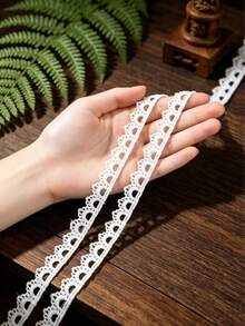Exquisite Ivory Woven Lace Trim, 0.47 Inches Wide, Tassel With Floral Design, Suitable For Wedding, Dresses, Sofa Covers, Curtains, Collars, Cuffs, Home Textiles And Craft Decoration, Lace Ribbon - Multicolor - View 2
