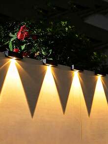 1 buah/2 buah/4 buah Lampu Dinding Tenaga Surya, Lampu Dek LED Ultra Terang, Lampu Pagar, Penerangan Luar Ruangan, Lampu Taman Tahan Air, Balkon, Pagar, Teras, Lampu Malam Tenaga Surya Dekorasi Rumah - Hitam - View 10