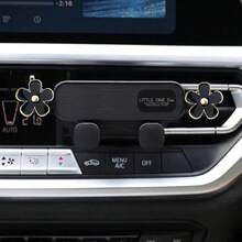 Car Phone Holder Drip Oil Flower Design Air Vent Mount Universal For Cars Horizontal & Vertical Navigation Bracket Stable Anti-Drop Auto-Locking - One Size Fits All - View 9