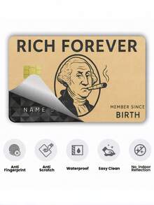 1 قطعة ملصق بطاقة ائتمان Always Rich لحماية الخصوصية، غلاف بطاقة من مادة PVC مقاوم للبصمات والخدش والتآكل، هدية عيد ميلاد لحفلة نخبة وول ستريت، مناسب للرجال والنساء والأزواج، لبطاقات الشريحة الصغيرة وبطاقات بنك Baidofu، ملصق ديكور لبطاقة الائتمان وبطاقة النقل وبطاقة الطالب الجامعية، DIY مخصص - النوع أ - مشاهدة 8