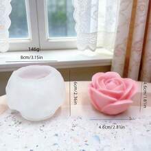 玫瑰香氛蠟燭矽膠模具 DIY 玫瑰香氛石膏擴香石家居裝飾矽膠模具 玫瑰矽膠模具 - 白色 - 查看 2