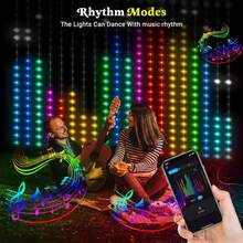 Smart Curtain String Lights, Connects To An App,Programmable DIY Patterns And Text; Perfect For Halloween, Valentine's Day, Christmas, Garden, Father's Day, Outdoor, And Bedroom Decorations - 5.2FT/256LED - 查看 4