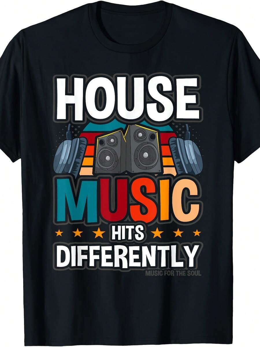 Una camiseta elegante y acogedora con música Deep House para los amantes de la danza - Negro - Ver 1