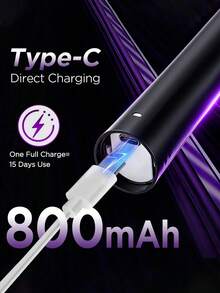 SKYWORTH 成人電動牙刷，5種模式聲波充電牙刷，800mAh電池，IPX7防水，軟毛刷頭適用敏感牙齒與牙齦護理，旅行口腔護理套裝 - 彩色 - 查看 10