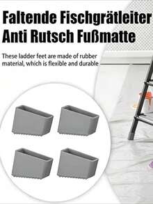 1pc Heavy-Duty Non-Slip Rubber Ladder Feet, Anti-Slip Foot Covers, Universal Ladder Caps Suitable For Telescopic Ladders, Durable For Both Home And Industrial Use, Ladder Additions, Textured Non-Slip Surface, Secure Fit Design - Multicolor - View 2