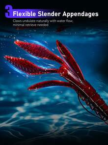 KINGDOM IRON FIST Texas Craw Soft Bait PVC Sinking Shrimp Lure 85/105mm 4.8/7.8g Cuttable Segmented Body Garlic Scent Realistic Swimming Claws For Bass Freshwater Saltwater Fishing - Multicolor - View 4