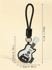 Cat Music Instrument Faux Leather Keychain Violin Piano Guitar Pendant Creative Bag Charm Car Key Chain, Bag Accessory, Bag Pendant, Love Accessory Daily Gift For Best Friend Music Lover Birthday Holiday Gift - Multicolor - View 5