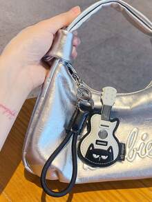 Cat Music Instrument Faux Leather Keychain Violin Piano Guitar Pendant Creative Bag Charm Car Key Chain, Bag Accessory, Bag Pendant, Love Accessory Daily Gift For Best Friend Music Lover Birthday Holiday Gift - Multicolor - View 6