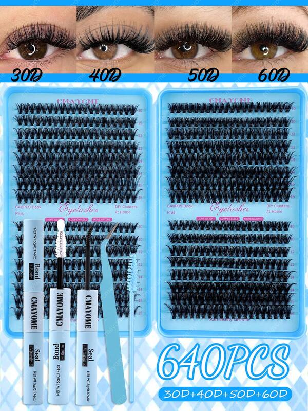 160/640 PCS Cụm lông mi bông xốp, lông mi cá nhân, bộ nối mi cụm dày, cong D, phù hợp để du lịch, đeo hàng ngày (thân thiện với người mới bắt đầu), hẹn hò, tiệc tùng, ngày lễ, cũng tuyệt vời làm bộ lông mi quà tặng Giáng sinh/Halloween. Phù hợp để đeo mùa hè.