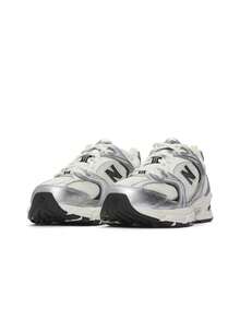 New Balance NB 530 Y2K 千禧春季 情侶 舒適 低筒 休閒城市通勤跑步鞋 男女同款 銀黑色 - 銀色 - 查看 3