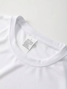 Camiseta estampada para hombre con fuente artística china, adecuada para uso casual en todas las estaciones, ropa casual de verano, camisetas de uso diario, camiseta estampada para hombre. - Blanco - Ver 3