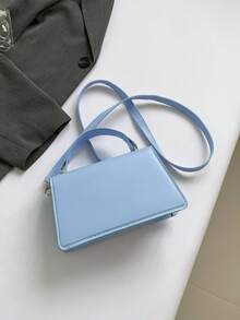 Mini Fashion Handheld Women's Bag Spring/Summer New Solid Color Flap Multi-Use Crossbody Small Square Bag Embossed Casual Shoulder Crossbody Commuter Bag - Sky Blue - View 8