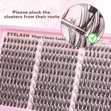 [Lowest Price In 30 Days]600pcs C-Curl Fluffy Black Colored Lightweight Cluster False Eyelashes, Thick & Voluminous Individual Lashes, Natural Black Makeup, Soft & Comfortable, Suitable Eyelash Extension At Home, Eyelash Clusters - F-CC 捲髮飄逸+C-C 捲髮棕色 - 查看 7