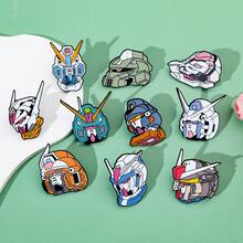 10pcs Gundam Enamel Brooch Set, Anime Robot Head Lapel Pin, Mobile Suit Gundam Metal Badge, Suitable For Backpacks And Jackets, Mecha Anime Fan Collection Gift - Multicolor - View 4
