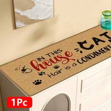 1pc, Home Decor, Cat Pattern Print, Linen Kitchen Rug, Kitchen Mat, Floor Mat, Bathroom Mat, Door Mat, 3D Print Rectangular, Suitable For Living Room, Bedroom, Hallway, Bathroom, Laundry Room - Polyester Carpet, Suitable For Indoor And Outdoor Home Decor - Multicolor - View 18