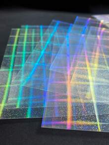 1 Packung 6 Stück Regenbogen Magie Hintergrund Aufkleber DIY Collage Bunte Laser Dekorative Materialien Schulbedarf - DT1854 - Übersicht 9
