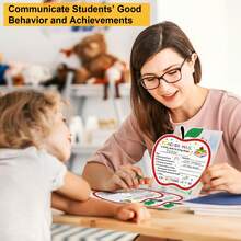 50/25/10 Letters From Teachers To Parents, Warm Emails From Teachers, And Commendation Cards For Student Behavior, Essential For The Classroom, And Apple Colored Supplies For Students And Preschool Students - A - View 4