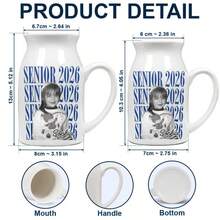 Custom Photo Premium Vintage Portrait - Personalized Ceramic Vase - White - View 7