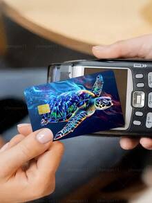 1pc Large Turtle Credit Card Sticker Privacy Protection Card Skin, Peace And Longevity Blessing Party Birthday Gift PVC Material Anti-Fingerprint Anti-Scratch Wear-Resistant Card Sleeve, Suitable For Men, Women, Couples, Small Chip Cards, Bank Cards, Credit Cards, Transit Cards, Student Campus Cards Personalized DIY - Type a - View 7
