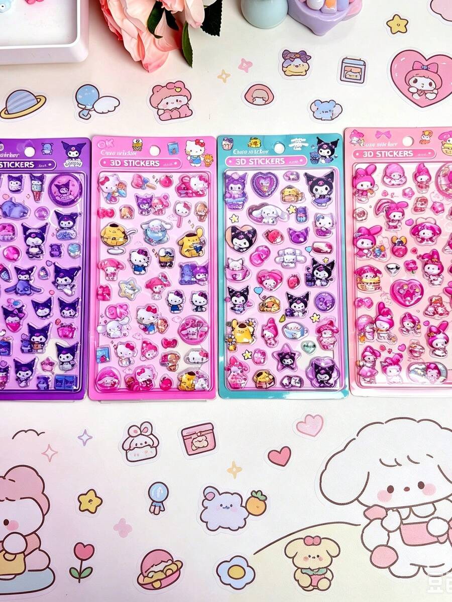 Paw Patrol Pegatinas 3D/DIY, Pegatinas de Anime en Relieve, Pegatinas Lindas, Decoraciones en Relieve Divertidas y Brillantes, Pegatinas de Anime Japonés Tridimensionales y Divertidas, Textura Sólida, Forma Delicada, Pegatinas Decorativas Autoadhesivas y Resistentes al Agua, Diseño de Colores Mixtos - Multicolor - Ver 1