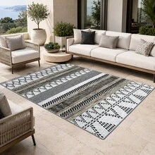 1 Piece, Available In Multiple Sizes, Modern Geometric Style Large Living Room Carpet, Soft Velvet Material, 1200g Thickened, Water-Absorbing And Slip-Resistant, Machine Washable, Rugs. Suitable For Room Decoration - Modern Style - View 13