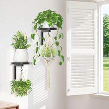 Wall Plant Hook Bracket With Integrated Hook Quick Installation Indoor Outdoor Universal Green Plant Storage Rack - Black - View 8