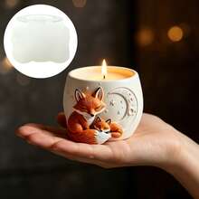 Little Fox Pattern Candle Holder Silicone Mold, Succulent Plant Mini Pot Silicone Mold - Reusable, Easy Release, Creative Gift Making Tool/Home Decor, Designed For Craft Enthusiasts - A - View 3