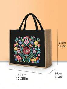 Bohemian Vintage Floral Tote Bag Set, Women's Tote Bag And Wallet Set, Minimalist Decoration, Mexican Style Print Includes Tote Bag And Coin Purse, Eastern European Art Style Large Capacity Women's Bag, Makeup Storage Bag, Simple Large Capacity Tote Bag, Portable Casual Shopping Bag, Multi-Functional Shopping Bag. School Campus & Travel Vacation Back To School Gift Small Gift Exchange, Back To School Season, Valentine's Day - Multicolor - View 9