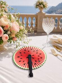 10pcs Foldable Small Round Fans, 4 Different Fruit Patterns (Random Colors), Including Watermelon, Orange, Lemon And Kiwi Fruit Designs, Ideal For Parties, Sports Events, Weddings And Holiday Celebrations - Multicolor - View 4
