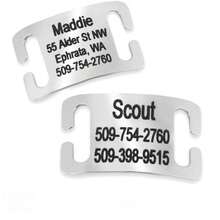 Custom Engraved Slide-On Pet ID Tag, Stainless Steel - Multicolor - View 1