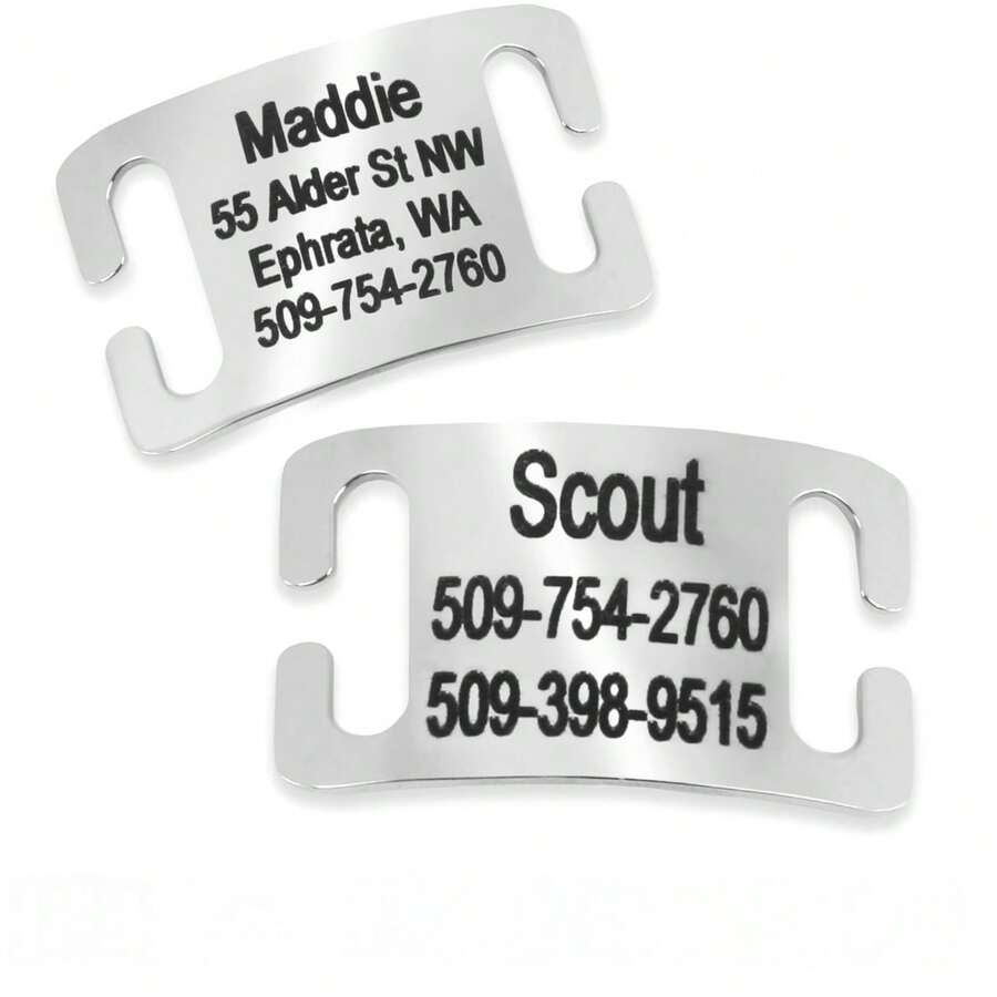 Custom Engraved Slide-On Pet ID Tag, Stainless Steel - Multicolor - View 1