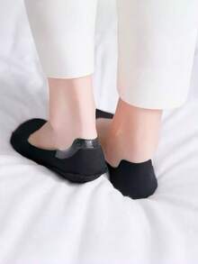 5 Pairs Women's Solid Color No-Show Boat Socks Suitable For Daily Use - Multicolor - View 4