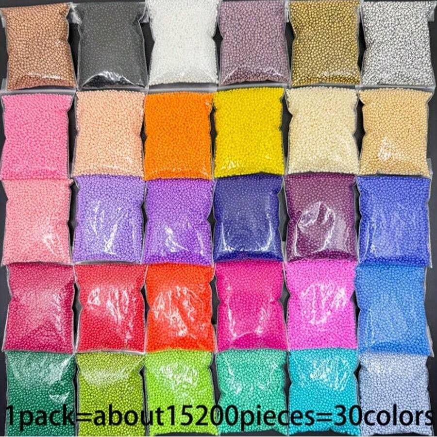 15200pcs Vibrant Colorful Glass Seed Beads Set, 1.8mm Decorative Beads ...