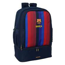 FC Barcelona | Double School Backpack F.C. Barcelona 1st Team For Kids And Teens, Adjustable Backpack For Trolley With Bottle Pocket - Training - View 2