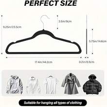10/20/50 Pack Premium Velvet Hangers, Non-Slip Clothes Hangers With Swivel Metal Hooks, Space Saving Closet Organizer For Shirts, Dresses, Pants, Black - View 5