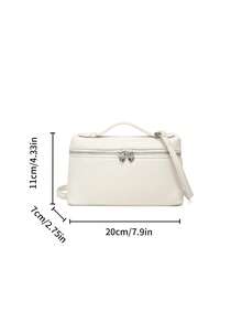 Dedoo Solid Color Lychee Texture PU Square Women's Crossbody Bag Small Wallet Daily Fashion Accessory (With Gift Bags) - White - View 6
