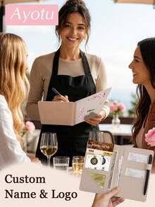 Ayotu Custom Server Notebook, Personalized Name Or Company Name Printed Server Notepad, PU Leather Material, With Cash Pocket, Receipt Holder, Card Slots And Pen Loop, Suitable For Restaurant, Cafe, Bar, Milk Tea Shop And Hotel Staff, Server Apron Work Accessory And Accounting Book, Employee Portable Notepad, Server Apron Accessory - Multicolor - View 9