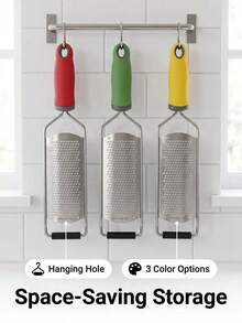 Mini Scraper: Fine-Mesh Stainless Steel Sharp Blades, Suitable For Peeling Citrus Fruits, Cheese, Chocolate, Ginger And Other Ingredients. Comes With Storage And Hanging Holes. Bottom Has Anti-Slip Blocks For Stable Operation. - Multicolor - View 8