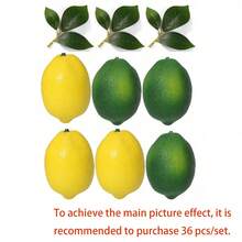 3.1" X 2.2" Artificial Lemon With Leaves, Realistic Fake Lemon And Lime Decor, Suitable For Kitchen, Dining Table, Cabinet, Party, Plastic Fruit Photography Props - Multicolor - View 17