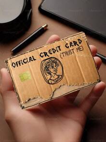 1pc Parody Official Credit Card Sticker Privacy Protection Card Skin, Paper-Style Birthday Gift PVC Material Anti-Fingerprint Anti-Scratch Wear-Resistant Card Sleeve, Suitable For Men, Women, Couples, Small Chip Cards, Bank Cards, Credit Cards, Transit Cards, Student Campus Cards Personalized DIY - Type a - View 3