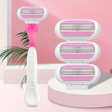 Bikini Area Women's Razor, 3-Layer Stainless Steel Safety Blades, Replaceable Razor Head, Suitable For Private Area, Underarm And Leg Hair Removal - Baby Pink - View 8
