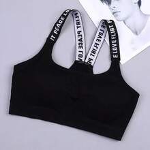 Top Deportivo Transpirable y Sexy sin Costuras para Mujer, Sujetador Deportivo de Alto Impacto para Gimnasio, Fitness, Yoga, Ropa Deportiva, Sujetador Push Up - Negro - Ver 2