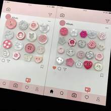6/18/38/52/66/78/86Pcs Random Style Ins Style Colorful Buttons DIY Handmade Resin Decorative Beads Accessories Cute Buttons Clothing Accessories - Multiple Styles - View 11