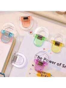 6pcs Transparent Bookmark Clips - 6 Colors Bookmark Clips, Binder Clips, Reading Accessories Clips, Fridge Magnet Clips, Transparent Sealing Clips - Acrylic Material, Kitchen Storage Airtight Sealing, Food Packaging Transparent Chip Clips, Snack Bag Clips, Sealing Clips, Pant Leg Clips, Transparent Long Tail Clips, Sleeve Length Adjustment Clips - A4 Binder Clips, Office And Home Kitchen Food Clips, Convenient For Fixing Documents, Colorful Transparent Acrylic Clips, Multi-Function Bag Clips, And Sticky Note Clips For Organizing Files And Documents In Home Or Office - Clip - View 5