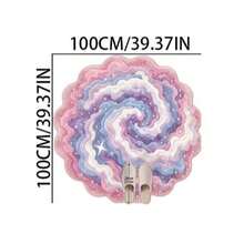厚绒不对称造型地毯，薰衣草星空图案，适用于卧室、客厅、家居装饰、毕业礼物 - 粉紅紫 - 查看 12