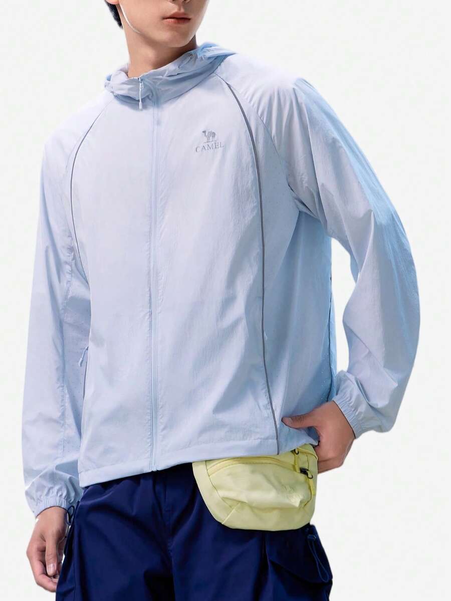 CAMEL CROWN Men's Outdoor Sun Protection Jacket, UV Protection, Water-Repellent, Cooling, Moisture-Wicking, Quick-Drying, Spring/Autumn/Summer Style. Unisex Style. - Misty Blue - View 1
