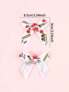 2/4 piezas Pinzas para el cabello de regreso a la escuela para niñas, pinzas de cocodrilo con estampado lindo, decoración de manzana, lazos para el cabello de estudiantes, horquillas para el cabello de temporada escolar y uso diario, accesorios para el cabello de adolescentes - Multicolor - Ver 7